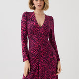 Sukienka MUSE print mini leo pink & art blue