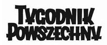 Tygodnik Powszechny – czarno-biały napis w stylu retro