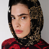 SQUARE SCARF Swanski Studio red print