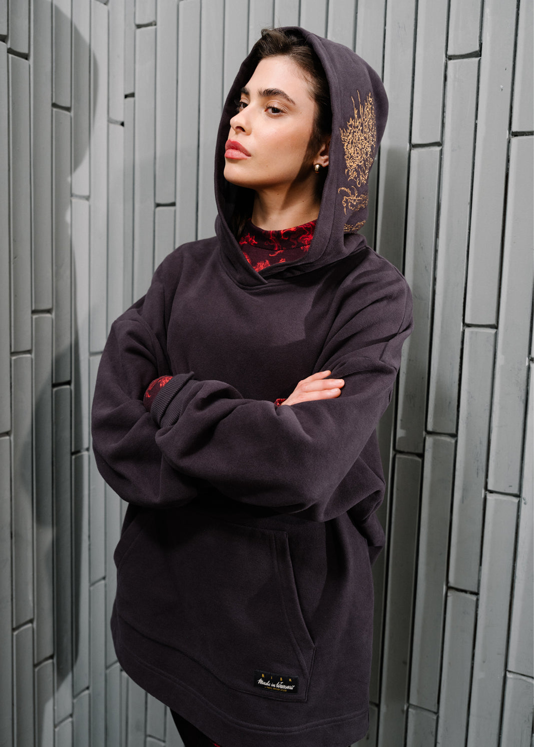 Bluza LOVE YOU MORE nearly black haft Swanski Studio