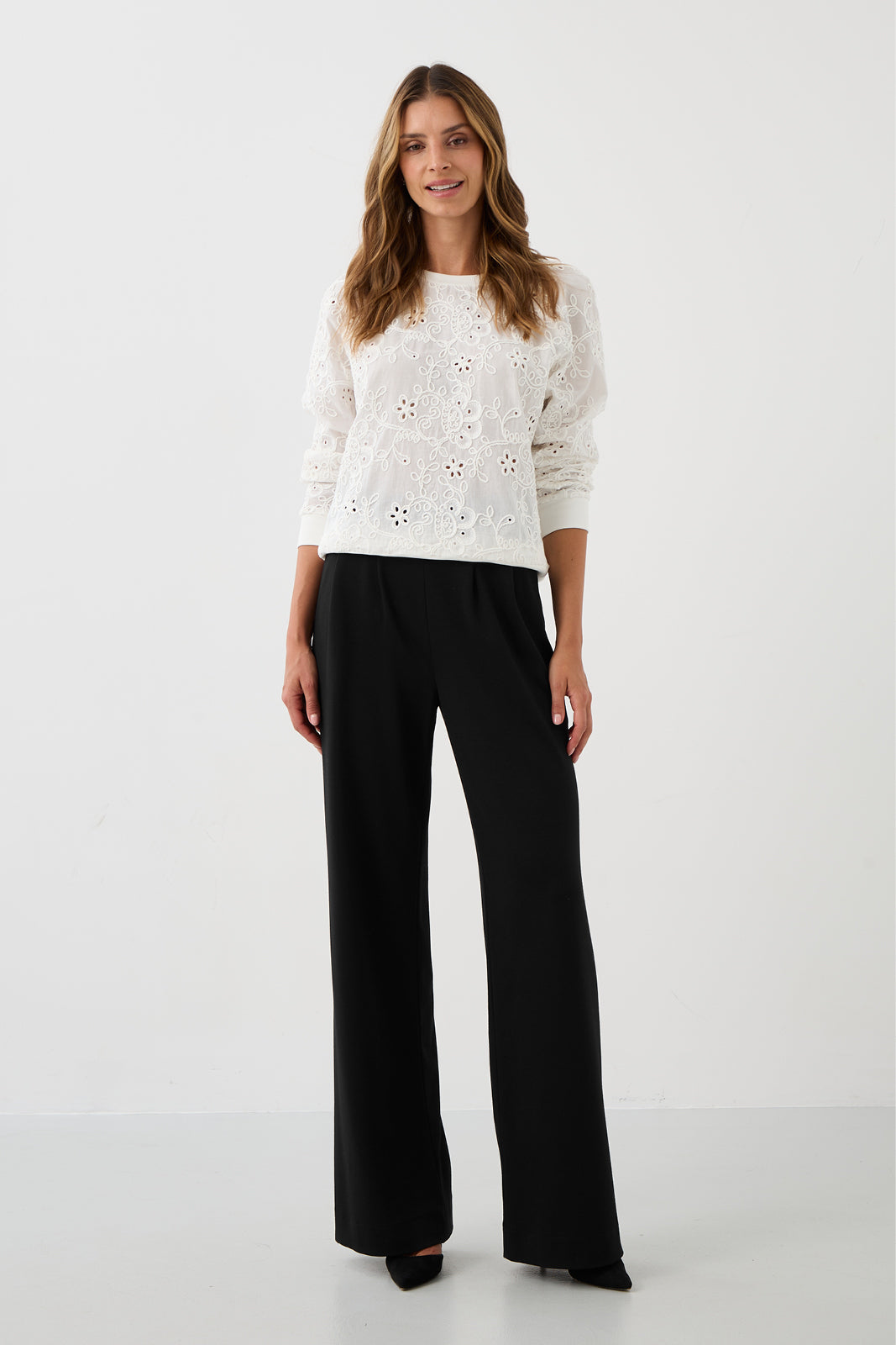 Sweatshirt LUCY IN THE SKY richelieu white embroidery