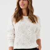 Sweatshirt LUCY IN THE SKY richelieu white embroidery