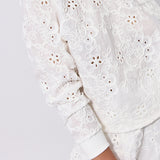 Sweatshirt LUCY IN THE SKY richelieu white embroidery