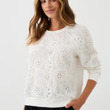 Sweatshirt LUCY IN THE SKY richelieu white embroidery