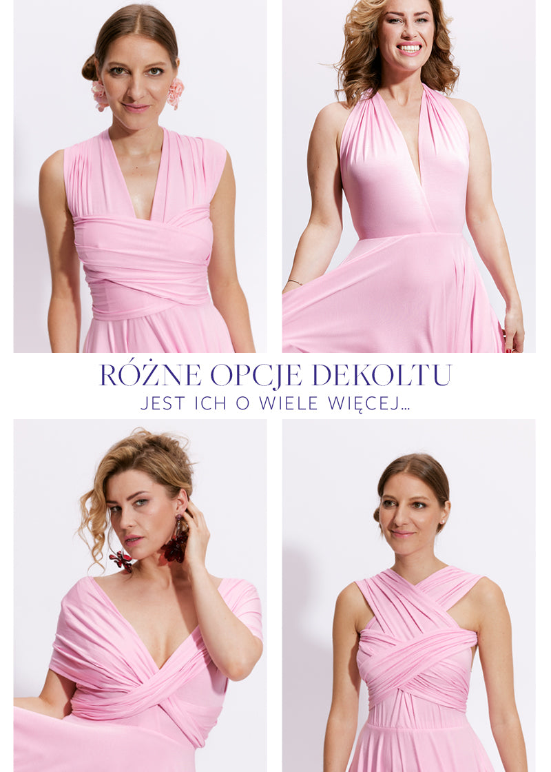 Różowe sukienki z dekoltem – eleganckie, dopasowane, idealne na różne okazje