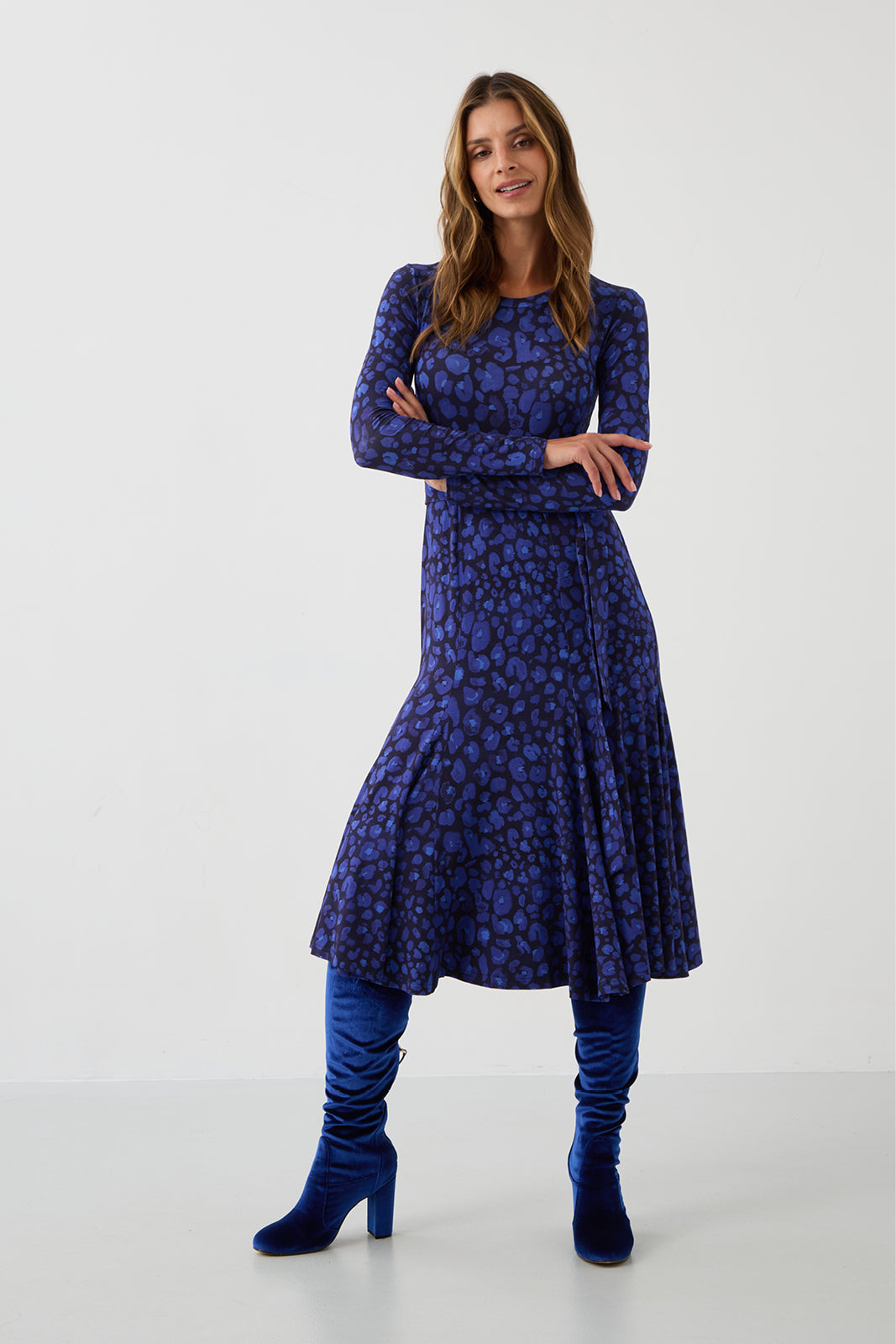 Sukienka KLIN LADY print leo art blue