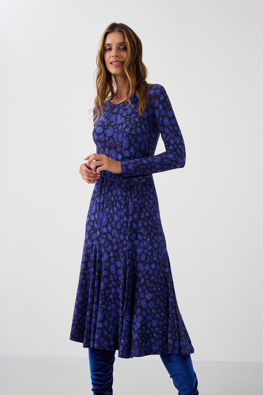 Sukienka KLIN LADY print leo art blue
