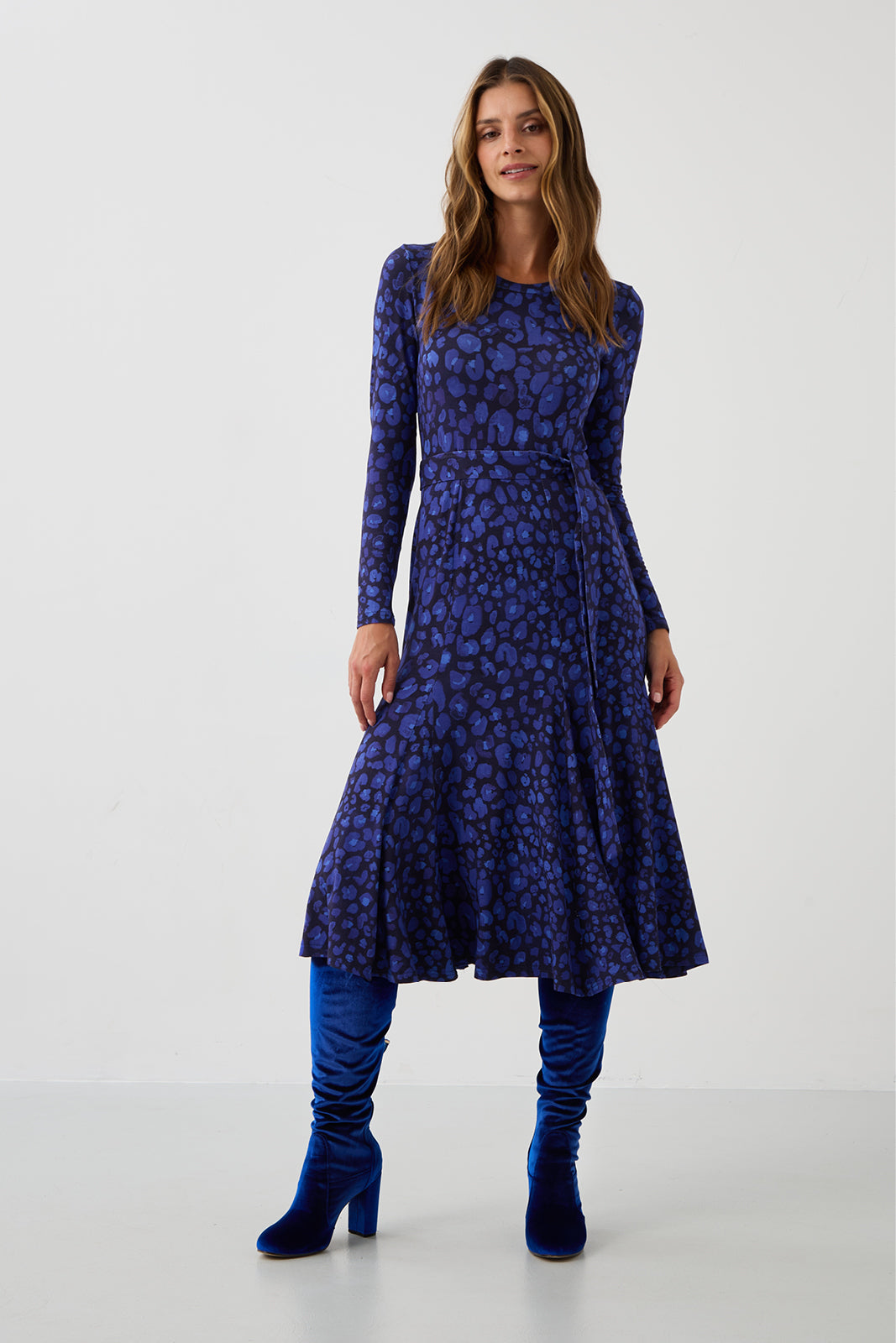 Sukienka KLIN LADY print leo art blue