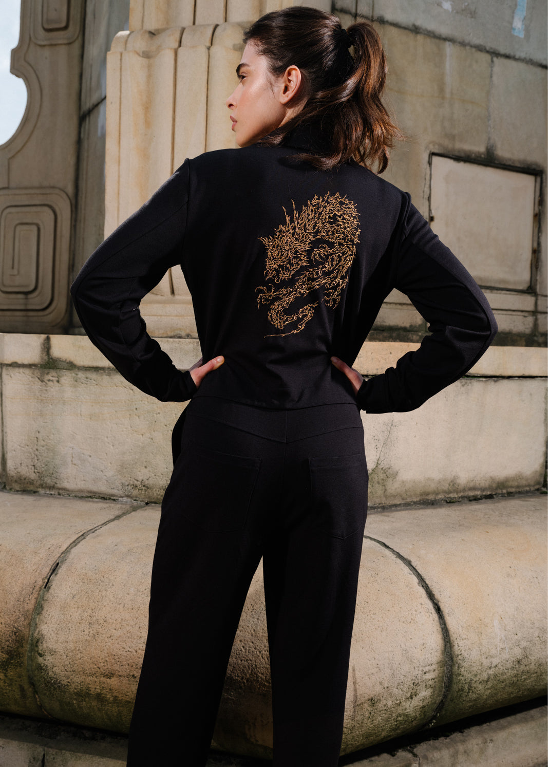 Kombinezon WORKWEAR black haft Swanski Studio