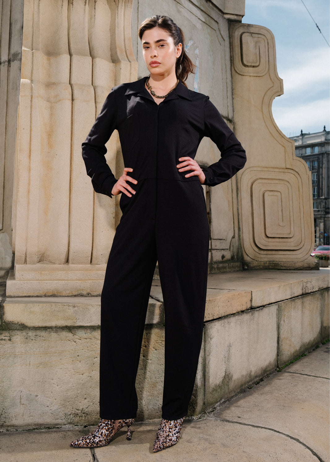 Kombinezon WORKWEAR black haft Swanski Studio