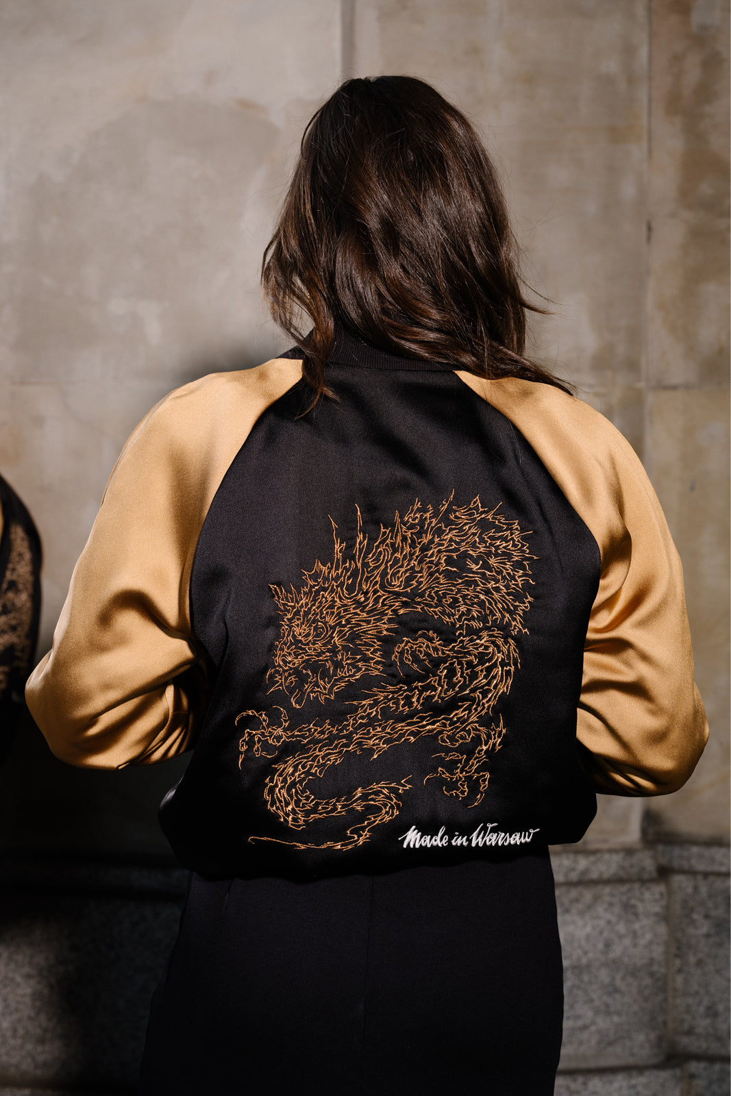 Kurtka SUKA JACKET black & gold haft Swanski Studio