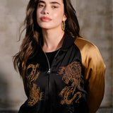 Kurtka SUKA JACKET black & gold haft Swanski Studio
