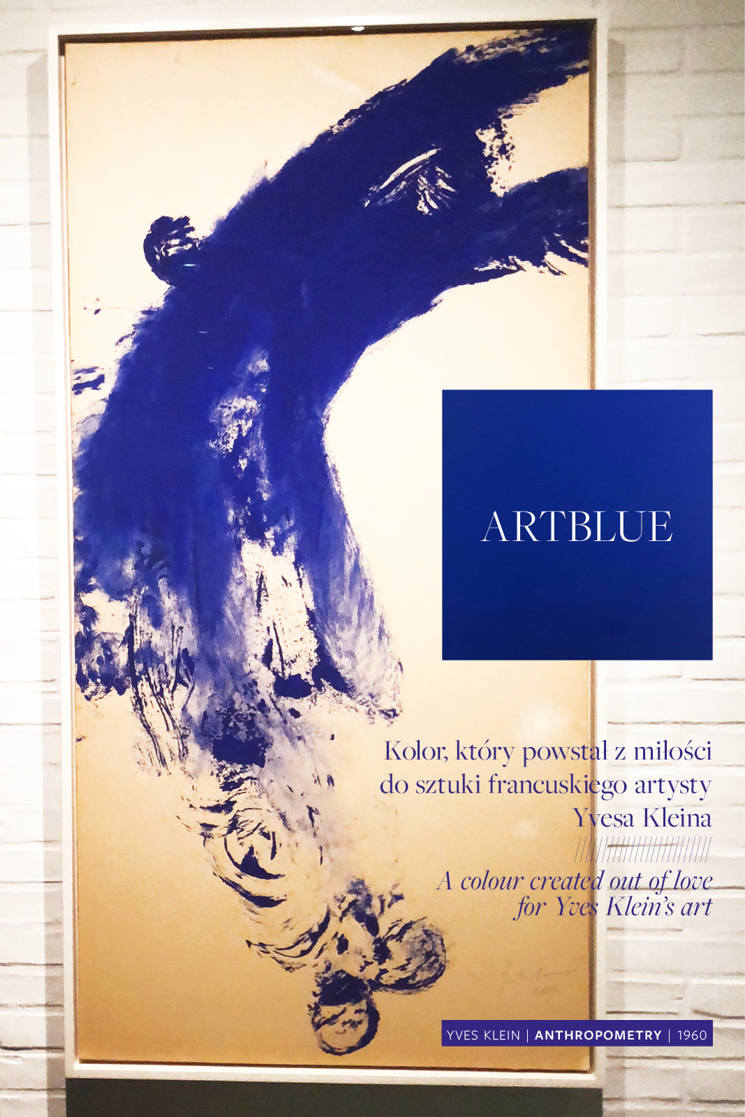Obraz Yvesa Kleina z niebieskim akcentem, 'ARTBLUE', sztuka francuska, 1960