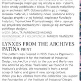 Wzór Rysie z IWP Patynowy – vintage print z 1955, odnowiony w wiosennych kolorach, polski design