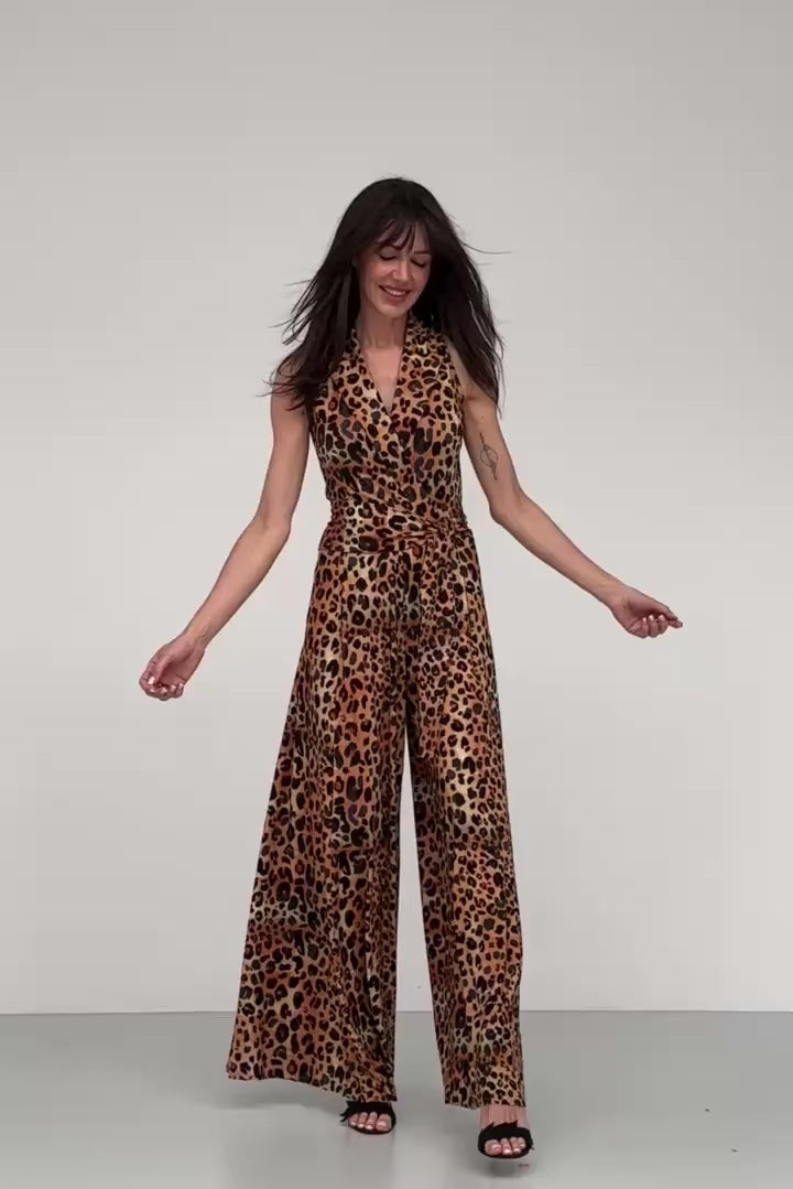 Kombinezon SIMPLY THE VEST print wild leo