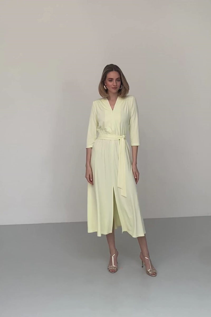 Sukienka LIBERTY DRESS krem cytrynowy