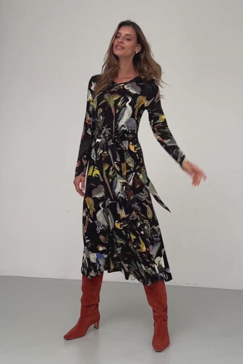 KLIN LADY dress Warsaw birds print
