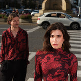 Dress UNSTOPPABLE TURTLENECK Swanski Studio red print