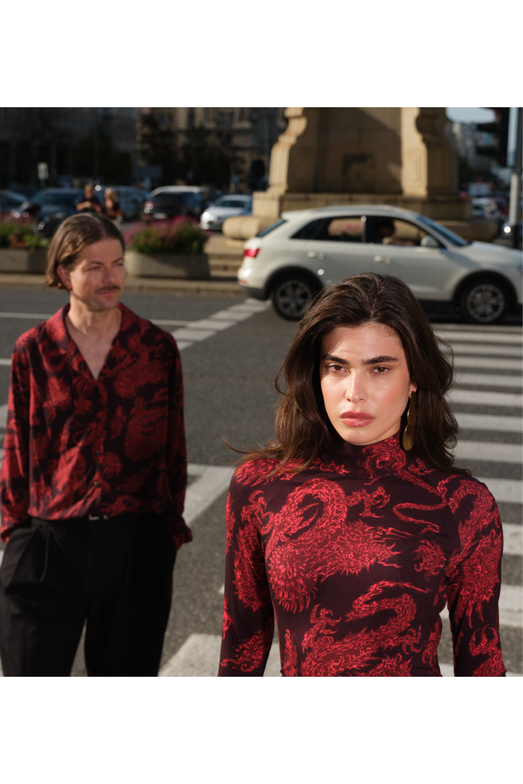 Dress UNSTOPPABLE TURTLENECK Swanski Studio red print