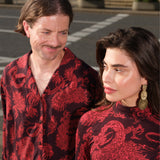 Dress UNSTOPPABLE TURTLENECK Swanski Studio red print