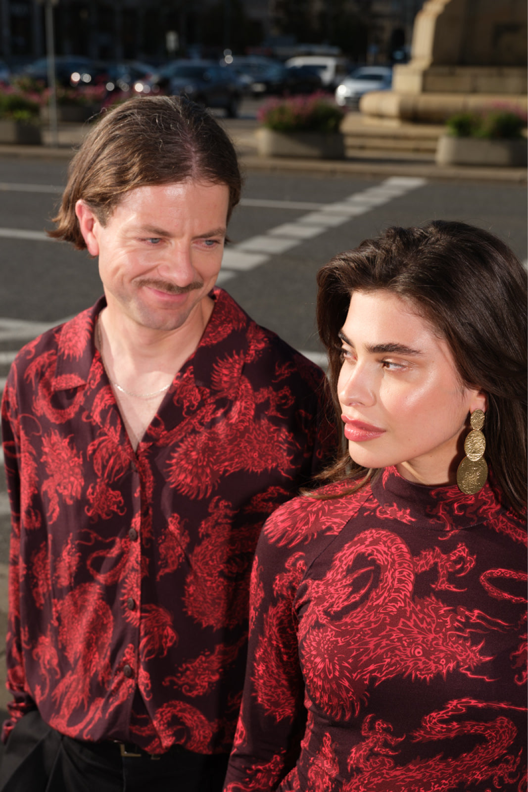 Dress UNSTOPPABLE TURTLENECK Swanski Studio red print