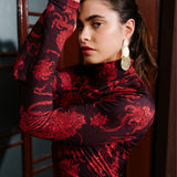Dress UNSTOPPABLE TURTLENECK Swanski Studio red print