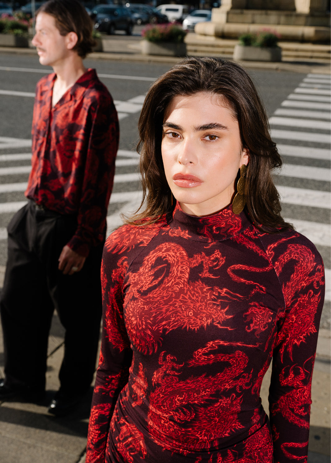 Sukienka UNSTOPPABLE Z GOLFEM print Swanski Studio red