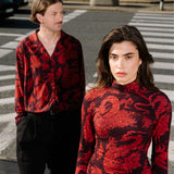 Dress UNSTOPPABLE TURTLENECK Swanski Studio red print