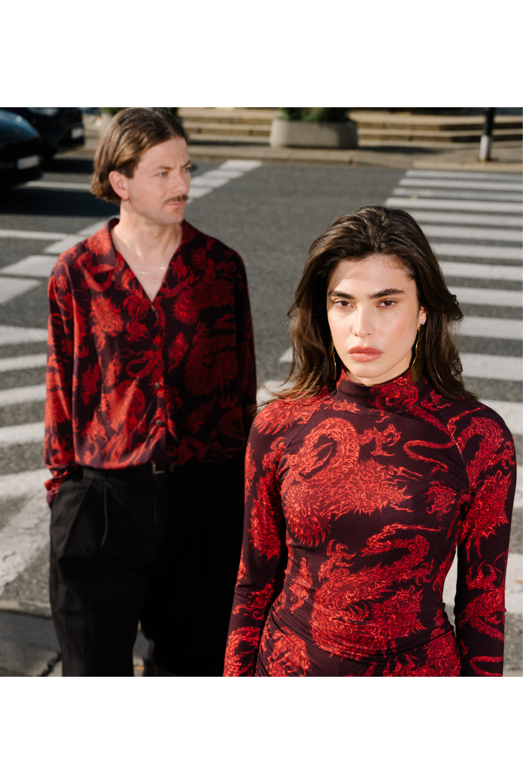 Dress UNSTOPPABLE TURTLENECK Swanski Studio red print