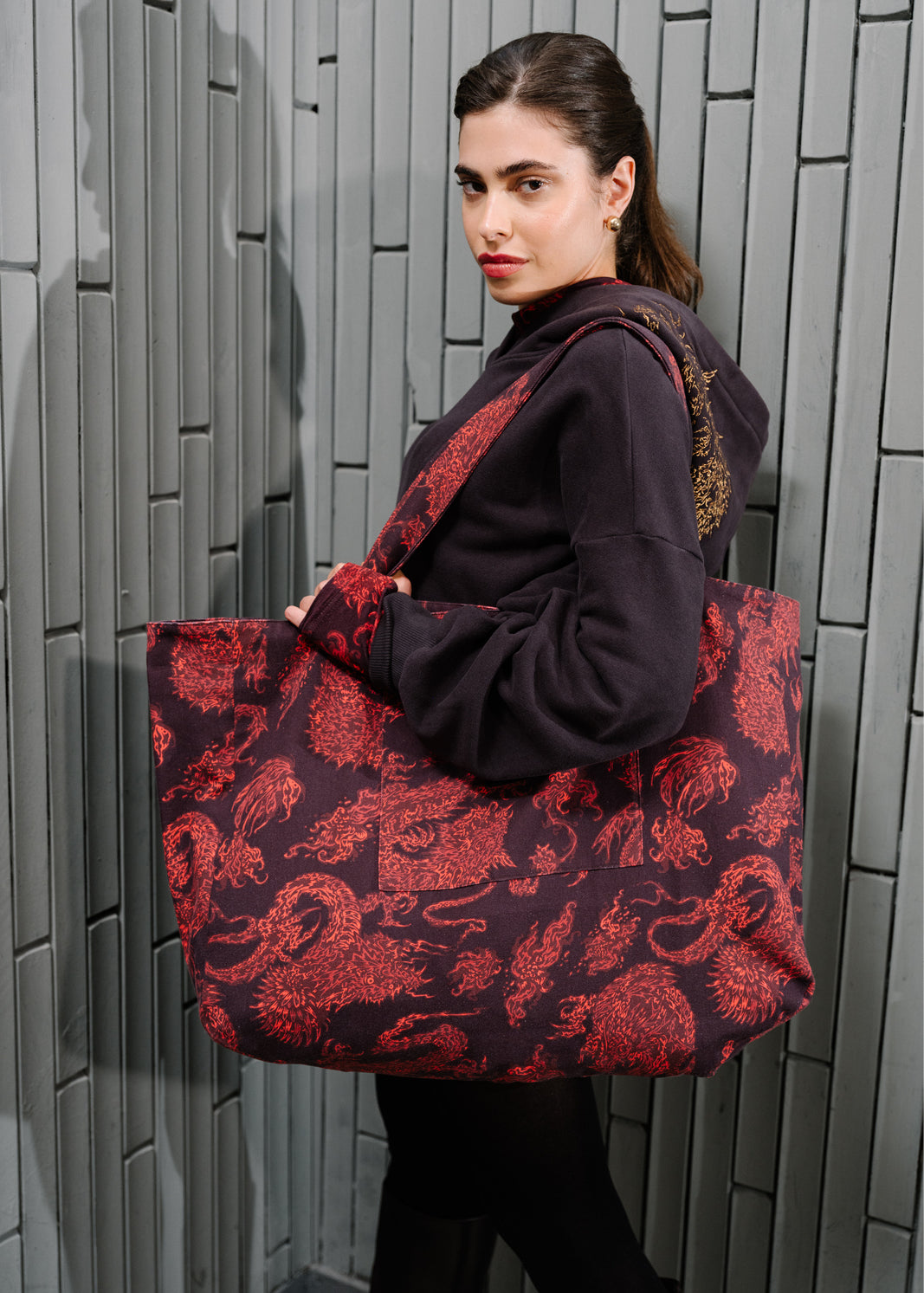 Torba BAG GIRL print Swanski Studio red