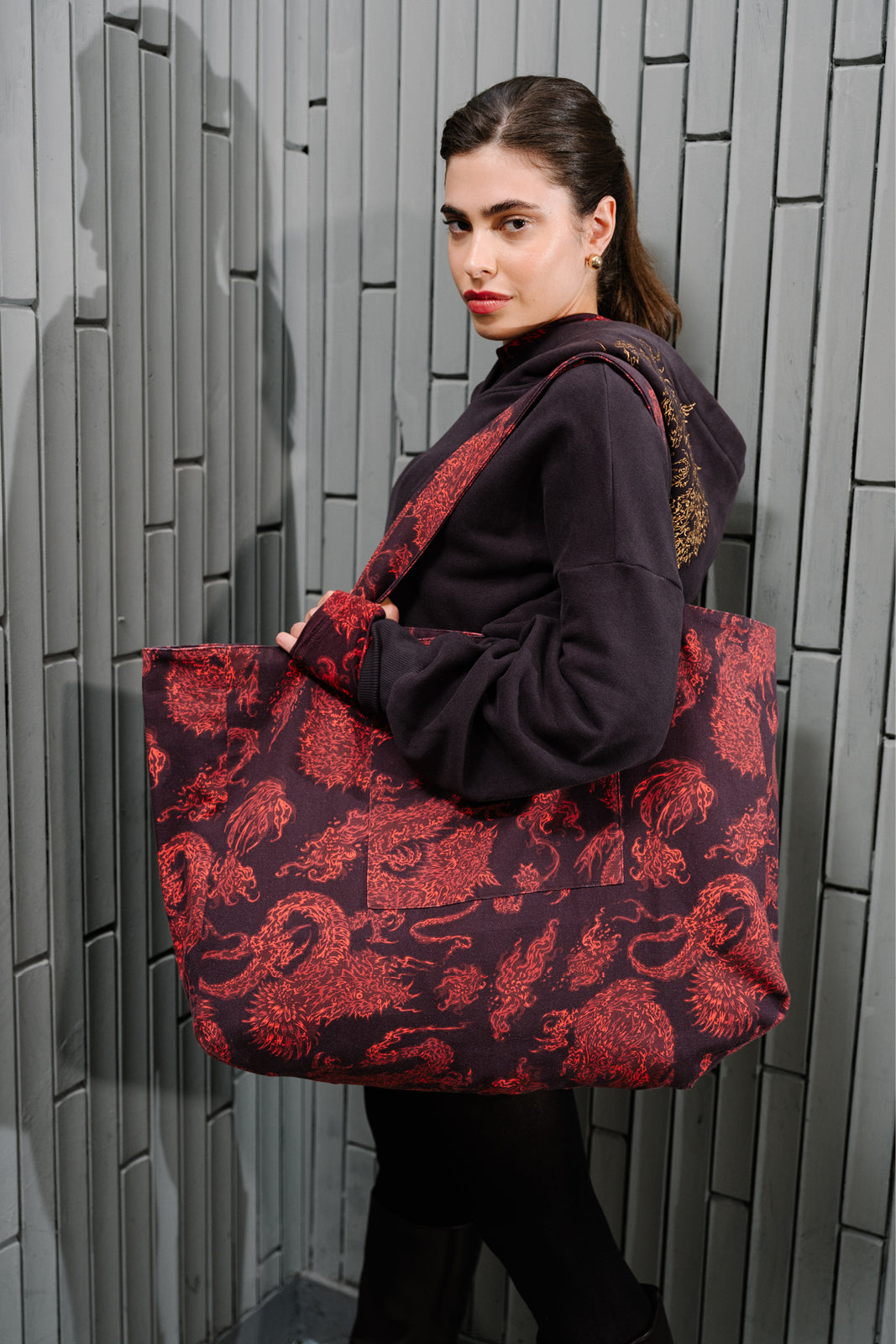 Torba BAG GIRL print Swanski Studio red